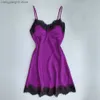 Vêtements de nuit pour femmes Pyjamas en dentelle pour femmes Sexy Soie de glace Feuille de lotus Pendule Vêtements de nuit Col en V Cami Chemise de nuit Accueil Vêtements de nuit Lingerie exotique Comes T230523