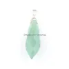 Pendant Necklaces Natural Gemstone Faceted Stone Beads Reiki Polygonal Section Jewelry For Necklace Making Bn434 Drop Delivery Pendan Dhduk