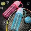 600ml Spray Sports Water Bottle Portable Outdoor Sport Water Kettle Anti-Leak Drinking Cups with Mist Camping Plastic Bottle Drinking Water Cups Q109