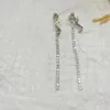 Marque Designer Diamant Boucles D'oreilles Designer Bijoux De Mode Boucle D'oreille En Argent Pour Dame Femmes Partie Goujons Cerceaux De Mariage Fiançailles Gland Oreille Fil Dropshipping