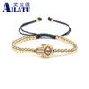 Bracelets Ailatu Gros Hamsa Fatima Main Lucky Eye Palm Bracelet Tressé avec des Perles en Acier Inoxydable de 4mm Ne Se Décolorent Pas