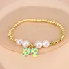 Strand 5PCS Beautiful Fashion Elegant Gold Color 4MM Beads Chain Women Smalto Bow Charm Bracciale Gioielli splendidi di alta qualità