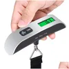 Household Scales Portable Lcd Lage Scale 50Kg/110Lb Electronic Digital Hanging Travel Baggage Weighing Spring Drop Delivery Home Gar Dhom2