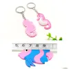 Keychains Lanyards PVC Tropical Fish Marine Animal Cartoon Keychain Hanger Keyring Fashion Accessoires Key Chain Drop levering DHBXE