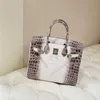 Bag Tote Fully Handmade Platinum Himalayan Crocodile Leather 30 Women's Handbag Quality Assurance