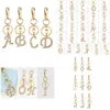 Porte-clés Longes 26 Lettre Porte-clés Pendentif En Alliage De Zinc Diamant Porte-clés Bricolage Accessoires De Mode Porte-clés Drop Delivery Dh52A