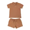 Ensembles de vêtements été enfant en bas âge bébé vêtements à manches courtes Poloshirt Shorts tenues enfants garçon fille couverture en coton t-shirts 05Y 230522