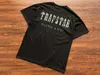 Trapstar Mens 티셔츠 디자이너 짧은 슬리브 인쇄 복장 첸니 트랙 슈트 블랙 코튼 런던 스트리트웨어 S-XL