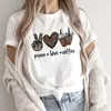 T-shirt fofo gato preto cartoon engraçado Harajuku Camisa gráfica 90s T-shirt estética da moda estética Top Tee feminina P230523