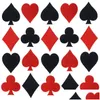 Outils de notions de couture Cartes à jouer Jeux de fer Ones Black Red Heart Embroideredes Spades Poker Appliques Pour Jeans Chapeaux Chaussures Clot Dhbck