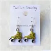 Dangle Lustre Mode Sport Softball Baseball Boucles D'oreilles Stud Cristal Strass Post Sier Bling Jaune Fastpitch Avec Détail Pa Dh7Qz