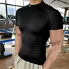 Herr t-shirts män kort ärm t-shirt mode sömmar gym singlet bomull bodybuilding män fitness rund hals tshirt 230522