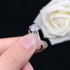 クラスターリングテストポジティブ1ct 6.5mm Dカラーモイサナイトダイヤモンドソリテアリングプラチナ950女性のためのエンゲージメントゴージャスな宝石