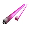 380-800NM Full Spectrum LED GROW LIGHT GROW TUBE 8ft T8 V-format integrationsrör för medicinska växter och blomfrukt rosa färger Crestech888