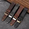 Titta på band Cow Leather Watchband 18mm 19mm 20mm 21mm 22mm Vintage Leather Men Kvinnor Ersättning Thin Armband Strap Band Watch Accessories 230616