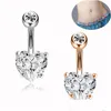 Party Favor Diamond Heart Belly Ring rostfritt stål Perforated Button Pendant Ladies Fashion Accessories Drop Delivery Home Garden DHH6F