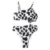 Costumi da bagno da donna Stampa American White Swimsui Bikini Intero Moda europea Mucca e costumi da bagno Tankini Set Costume da bagno perizoma