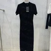 Vrouwen kanten jurken 2 kleuren sexy uitgeholde ingerichte jurk korte mouw zomer zwarte jurken voor lady234s
