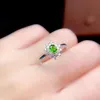 Klusterringar kjjeaxcmy fina smycken 925 sterling silver inlagd naturlig ädelsten diopside kvinnans ringstöd