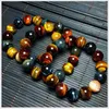 Strand Natural Tiger Eye Bracelet 14mm kralen sieraden accessoires Multi -kleuren stenen armbanden voor vrouwen bracele