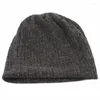 Beretten 2023 Acryl vaste kleur dikke hoed winter warme schedels dap beanie voor mannen en vrouwen 23