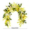 Decorative Flowers Easter Colorful Egg Sunflower Wreath Ornaments Accessory