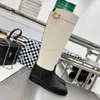 Boots Fashion Leather Leather Women Boots Long Boots Mixed Color Slip on Low Heels Woman Knee High Boot Runway Outfit Bruty Brys X230523