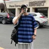 メンズTシャツTシャツ夏の夏のストライプOneck Ins AllMatchファッションシックトップス男性服のストリートウェアデントウルツァンティーンハンサム居心地の良いZ0522