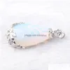 Anhänger Halsketten Natürliche Edelstein Stein Teardrop Opal Liebe Perlen Reiki Chakra Heilung Halskette Kette Schmuck N3466 Drop Lieferung Anhänger Dh7Wd