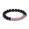 Strand Frosted Druzy Stone 8mm Black Lava Beads DIY Essential Oil Diffuser Bracelet Buddha Yoga Lover Jewelry