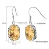 Boucles d'oreilles pour femmes, en argent Sterling 925 massif, citrine, pierres précieuses, plaqué or blanc, bijoux fins, prix d'usine