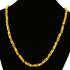 Necklaces Real 24k Gold Plated Men's Necklace for Weddding Anniversary Gifts Exquisite Dragon Twisted Bead Chain Fashion Jewelry Gift Male