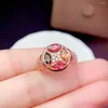 Кластерные кольца модные конфеты Color Tourmaline Gemstone Кольцо для женского орнамента в стиле цветов натуральный драгоценный камень Real 925 Silver Girl подарок