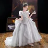 Girl's jurken Elegante meisjes witte bruiloft prinses mouwloze baby kinderen verjaardagsfeestje kleding sticker jurk G220523