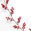 Decorative Flowers 1 Piece/bag 190cm Long Red Berry String Pendant Christmas Tree Decoration Family Party Festival DIY Crafts