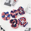 Hair Rubber Bands American Flag Independence Day Decoration Headband Ladies Ring Drop Delivery Jewelry Hairjewelry Dh3Tn