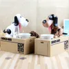 Dekorativa föremål Figurer Automatiserad hund Steal Coin Bank Money Bank Saving Box Gift Söt elektroniska Piggy Banks Cartoon Robotic Dog Steal Mynt Bank Kid Toy G230523