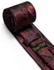 Papillon Luxury Silk Nero Rosso Blu Paisley Floral Cravatta da uomo con clip Cravatta di alta qualità per uomo Matrimonio Matrimonio Party Corbatas Para