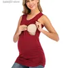 Maternidade Tops Tees Tanque de maternidade Mulheres gestantes de enfermagem grávida Tops de retalhos sólidos de t-shirt camisetas de verão Tanques de enfermagem Tanks T230523