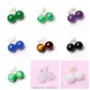 Boucles d'Oreilles Clou 10mm Jolie Forme Ronde Lisse Couleur Violet Clair Naturel Pierre 1 Paire W2805