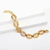 Bangle Varole Punk Bamboo Chain Armband för kvinnor Cubic Zirconia Gold Color Fashion Jewelry Pulseras