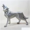 Arts And Crafts Resin Abstract Totem Wolf Dog Scpture Figurine Craft Home Table Decoration Geometry Wildlife Drop Delivery Garden Dh28Z