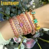 Armband 9mm Hip Hop CZ Rose Gold Color Iced Out Crystal Miami Cuban Chain Armband Två ton med White Blue Rock Women Man Jewelry