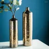 VASES LIGHT LUXURY FLOW GOLD CERAMIC VASE VASE NORDIC DECORATION HOMEフラワーアレンジ