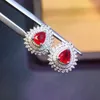 Kolczyki stadnorskie J1215 Ruby Real 18 K Gold Au750 Nature 0,67ct gołębi krew czerwony żeński kobiecy prezent kobiety