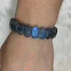 Bracciale rigido A+++ braccialetto con perline di pietra labradorite arcobaleno blu braccialetto in pietra naturale con occhio di gatto per bracciale da donna e uomo