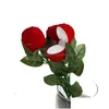 Fiori decorativi Ghirlande Astucci per gioielli a forma di rosa rossa Display Confezioni Scatole regalo Anello Sorpresa Proposta Accessori Scatola Valen Dhbo8