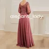 Pale Pink Mother of the Bride Dresses Lace Thurdique Three Barty Party Party Dontals for Women Chiffon Dress