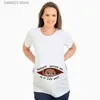 Maternity Tops Tees Excuse Me Is It January Yet 12 Monthes Summer Maternity Pregnancy T-Shirt Women Tee Letter Print Pregnant Clothes Funny Top Tees T230523