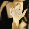 Bangle Crystal Wheat Ear Leaf Hand Palm Bangle One Piece Cubic Zirconia Cuff Bracelet Jewelry Handlets For Women 925 Silver Color